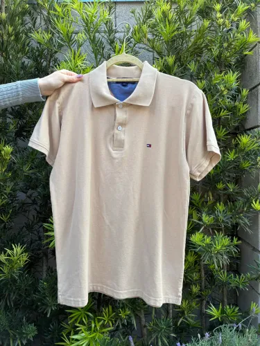 Camisa polo Tommy Hilfiger cor bege masculina