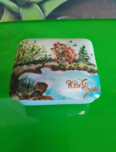 porta joia vintage pintado a mao