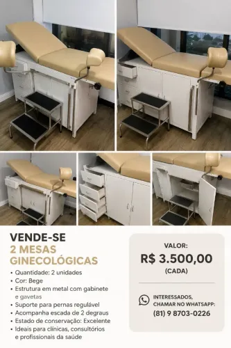 Mesa Ginecológica Completa - Excelente Estado de Conservação