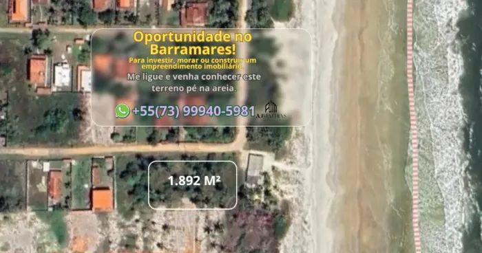 Oportunidade Exclusiva Pé na Areia: 1.892 m² no Loteamento Barramares (Ilhéus, BA)