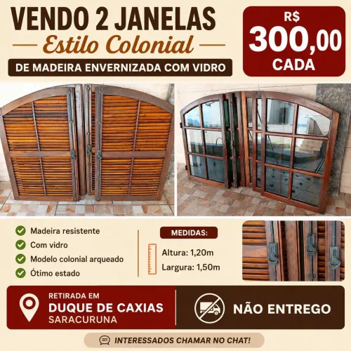 Vendo duas janelas, sem caixonete