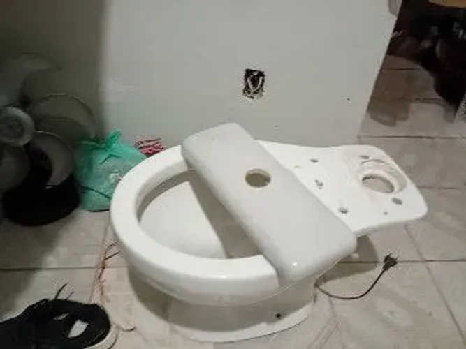 Venda de um vaso sanitário e uma tampa de caixa acoplada modelo quadrada.