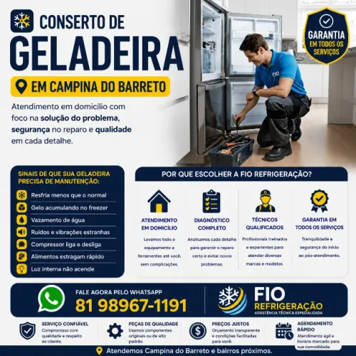 Conserto de Geladeira em Campina do Barreto