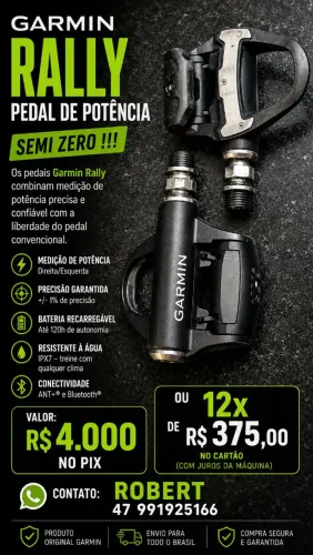 Pedal potência Speed Garmin Rally semi zero $4.500