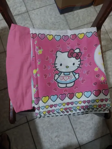 Jogo lençol rosa infantil