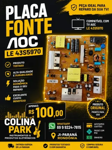 Placa Fonte Smart Tv AOC LE 43S5970
