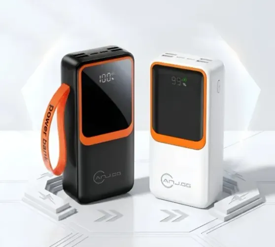 Power Bank Carregador Portátil Turbo 50.000mAh Branco, com Display Digital e USB Rápido
