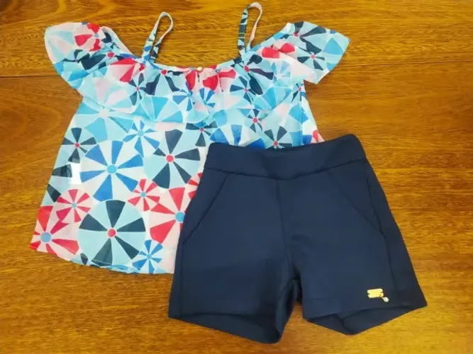 Bata Com Short Infantil - Tamanho 6 Anos