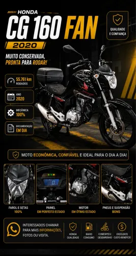 Honda CG 160 Fan 2020 - Muito Conservada