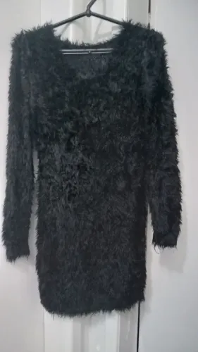 Vestido em pelúcia preto M