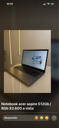 Notebook Acer aspire 512gb 8ram