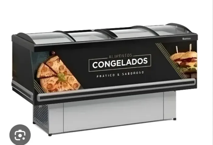 NZ. Ilha de congelados 1,90 metros vidros curvos Gelopar