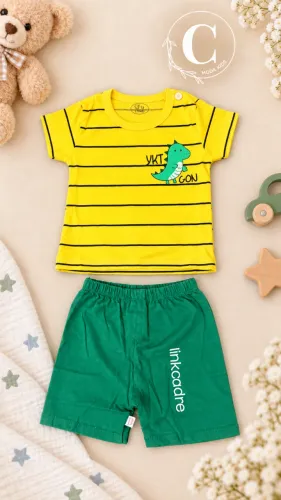 Conjunto Infantil Menino Dinossauro 100% Algodão Até 1 Ano