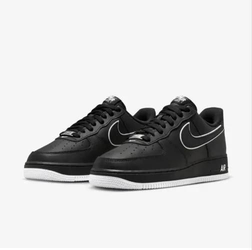 Tênis Nike Air Force 1 Low '07 "Black White Sole" - Original