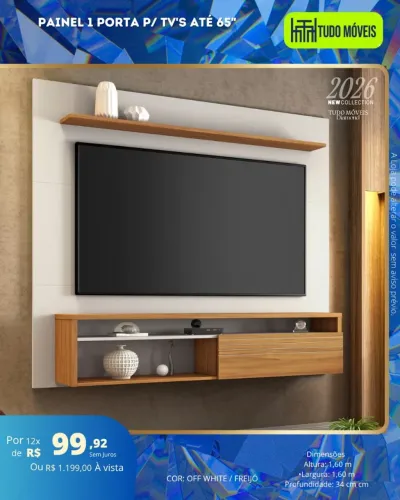 Painel 1 porta p/tv's até 65"
