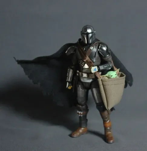 Black series sh figuarts mandalorian capa com arames + bolsa