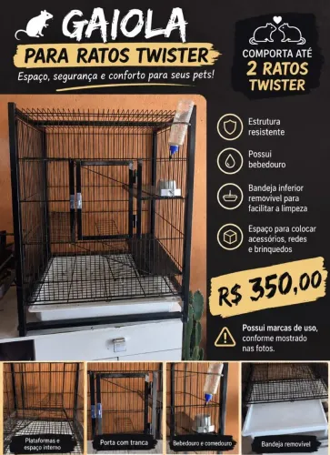 Gaiola para roedores