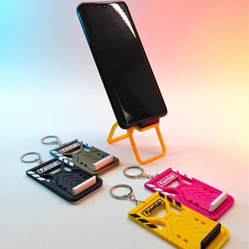 2 Suporte de Celular Portátil Dobrável 2 em 1 Chaveiro Universal Ajustável