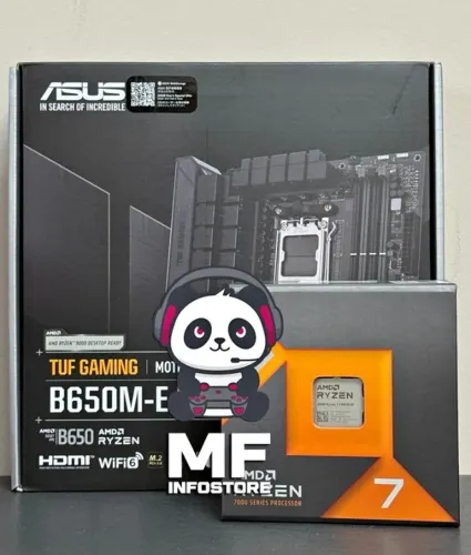 Kit Placa Mãe B650M-E WIFI Asus TUF + Ryzen 7 7800X3D