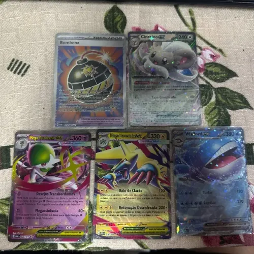 Pokemon TCG - kit Com 5 Un (Ex e Full Art) NM Br - Presente e coleção