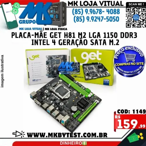 Placa-Mãe Get H81 M2 LGA 1150 DDR3 Intel 4 Geração SATA M.2