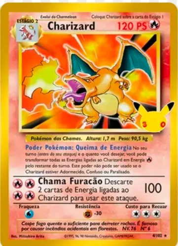 Charizard (carta pokemon 30 anos)