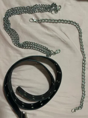 Cinto de rockeiro com duas correntes inclusas 