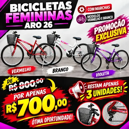 Bicicletas aro 26 e 29