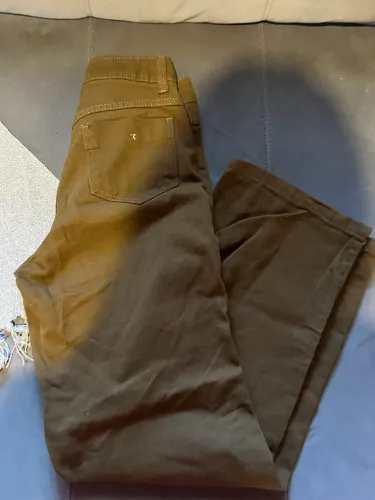 calça wide leg jeans marrom