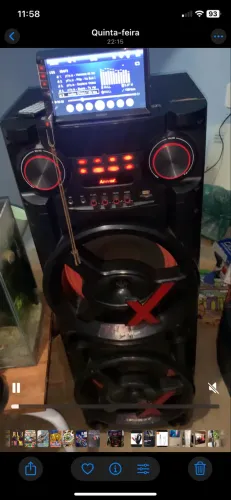 Caixa amplificada com multimídia torre 1900 watts