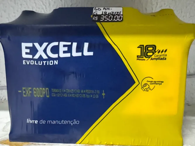 Bateria excell 60ah garantia 18meses na oferta só 350,00