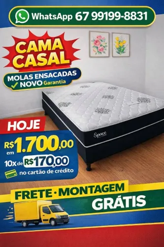 Oferta cama casal em 10 X $170.00 cartão de crédito