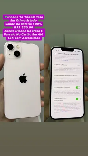 iPhone 15 128GB Rosa | Saúde Da Bateria 100% ( Usado )