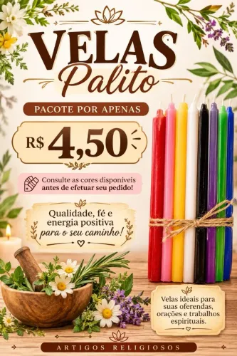 Velas palito e de 7 dias.