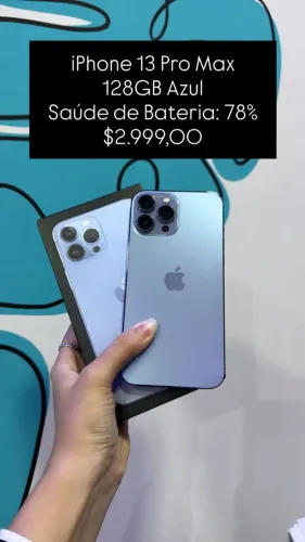 Seminovo: iPhone 13 Pro Max 128GB - 78% - Impecavel | Loja Fisica