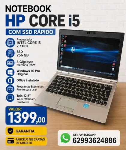 Notebook HP CORE I5 256 GB SSD Pronto para usar Garantia Parcelo no cartão