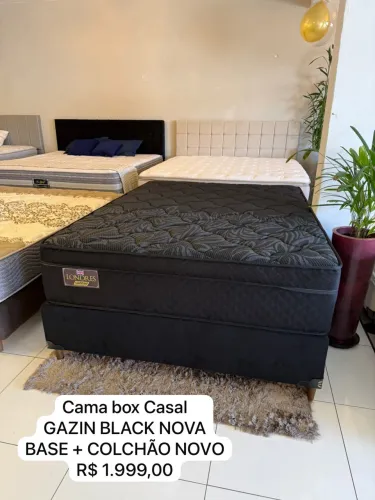 CAMA BOX CASAL - BASE + COLCHÃO - NOVA / ENTREGAMOS