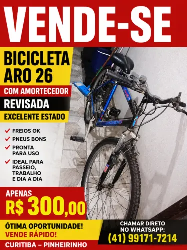 Bicicleta Aro 26 Sundown - Revisada e Pronta para Uso!