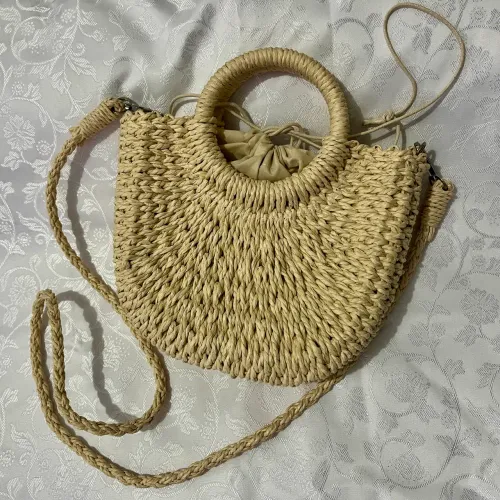 Bolsa de Palha Estilo Praia - Com Forro Interno e Alça Removível