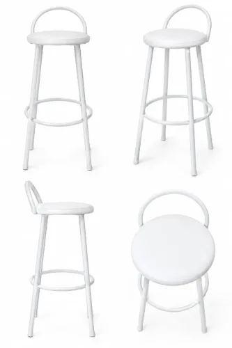 Banqueta De Ferro Encosto Baixo
