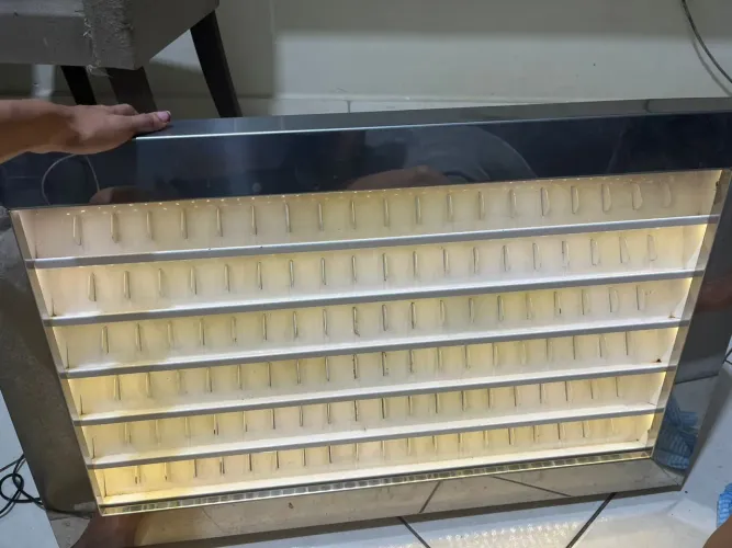 Expositor de esmalte de inox com led