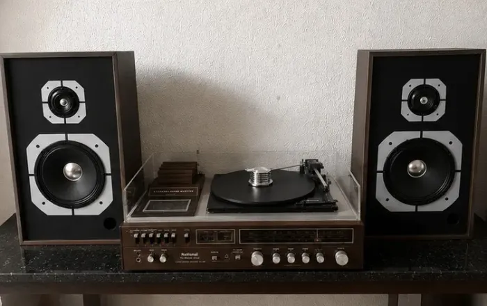 Som Toca-discos LP Vinil 3x1 National, modelo SS - 7070, original de 1975