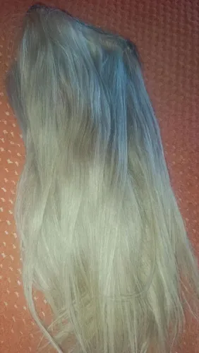 Mega hair cabelo humano indiano loiro 52 cm são 4 telas.