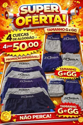 Cuecas de algodão 