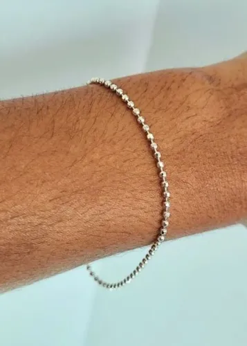 Pulseira Bolinhas Diamantadas Prata 925