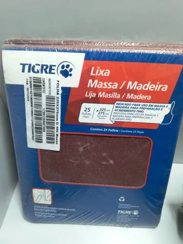 LT103 Lixa Massa / Madeira 25 Folhas 225x275mm Tigre