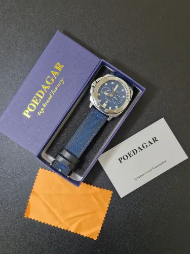Relógio POEDAGAR 690 3ATM - À Prova D?Água Prata Azul