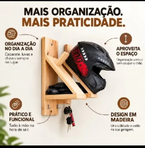 Suporte para capacete de moto
