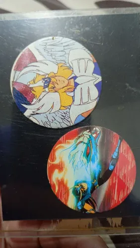 2x Tazos dos cavaleiros do zodíaco Ninho Soleil 1994