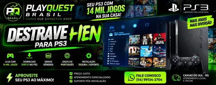 Tenha mais de 14 Mil jogos no seu Ps3
